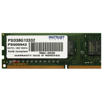 Memória Patriot DDR3 8GB PC10600/1333 MHz