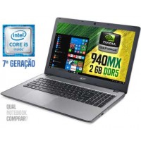 Notebook Acer 15,6"F5-573G-519X i5-7200U 8GB 2TB Prata P.Vid